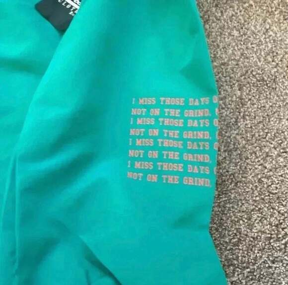 Brooklyn Cloth Hustle Simple Life Anorak Hoodie Windbreaker Jacket Teal Size M - Picture 7 of 7